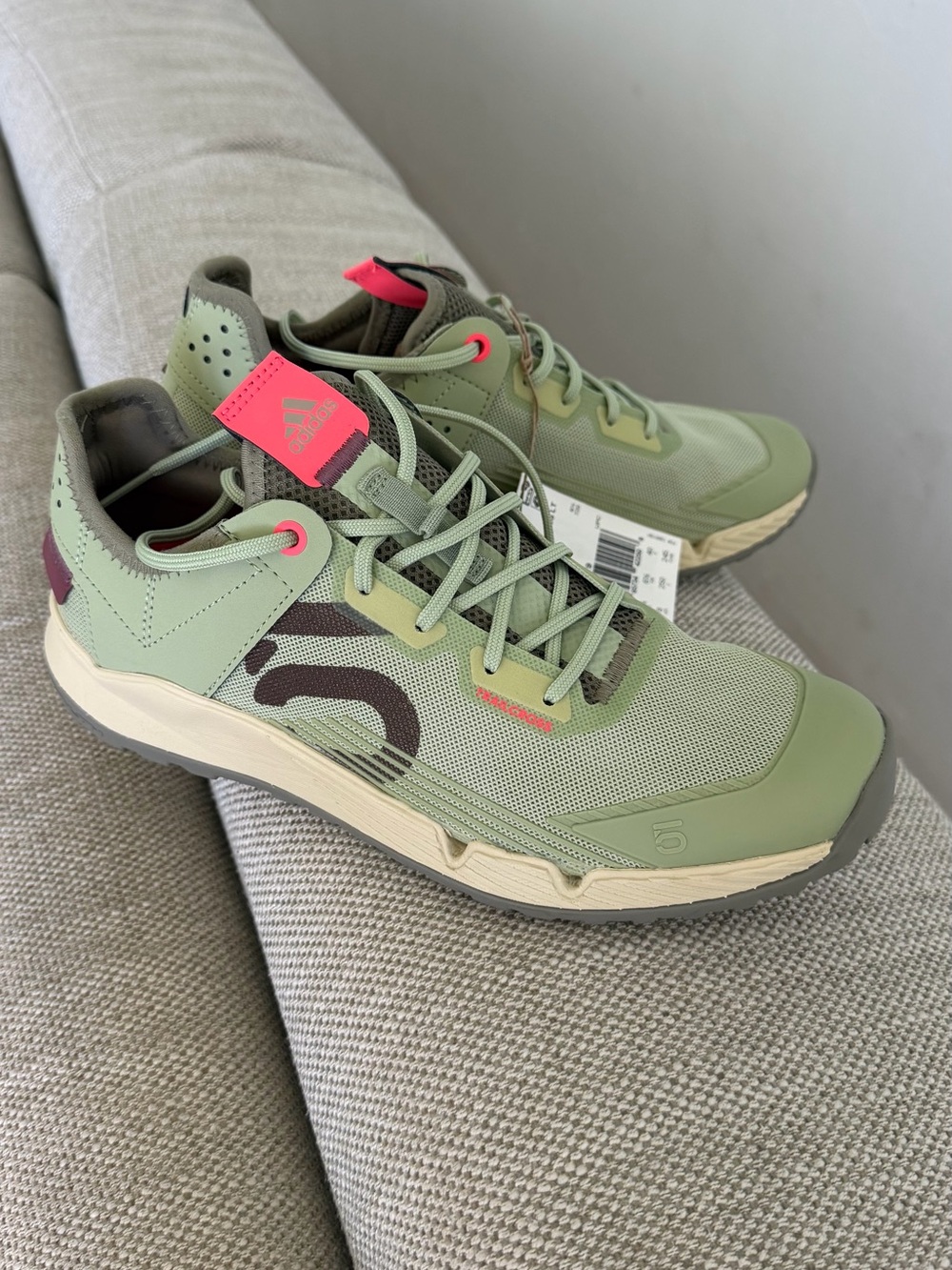 adidas Men’s Olive Green & Pink Accent Sneakers